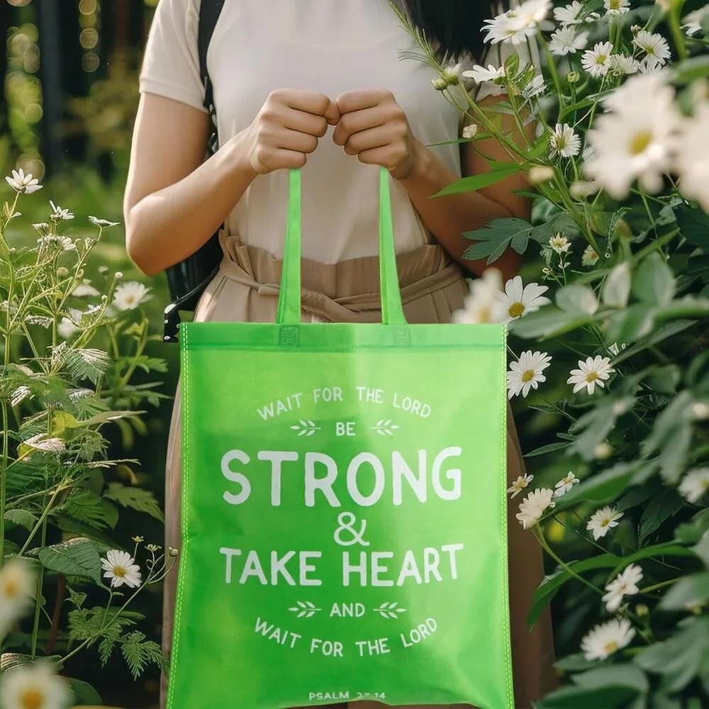 Religious Reusable Tote Bags Set 8 Bright Colors Bible Verses Gift - Picture 5 of 6